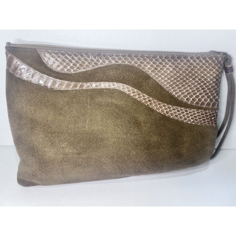Tinn Saitz suede and snake skin clutch (Nordstrom label inside) 1990’s